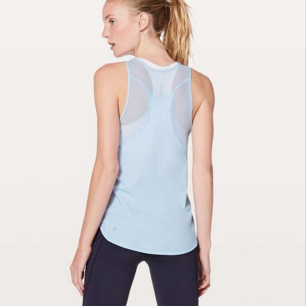 LULULEMON ATHLETICA "Stargaze" Light Grey Blue Sculp Tank ll